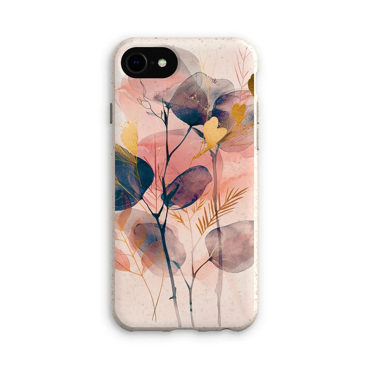 Peachy Blue Golden Flora Escape Eco Phone Case - D'Sare