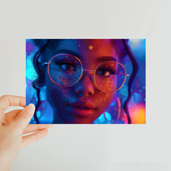 Black Girl Magic Stardust Cosmic Vibe| Black Woman Magic Classic Postcard