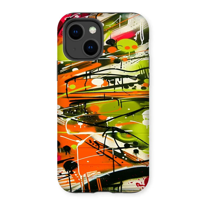 Neon Splatter Symphony: Urban Graffiti Art Tough Phone Case