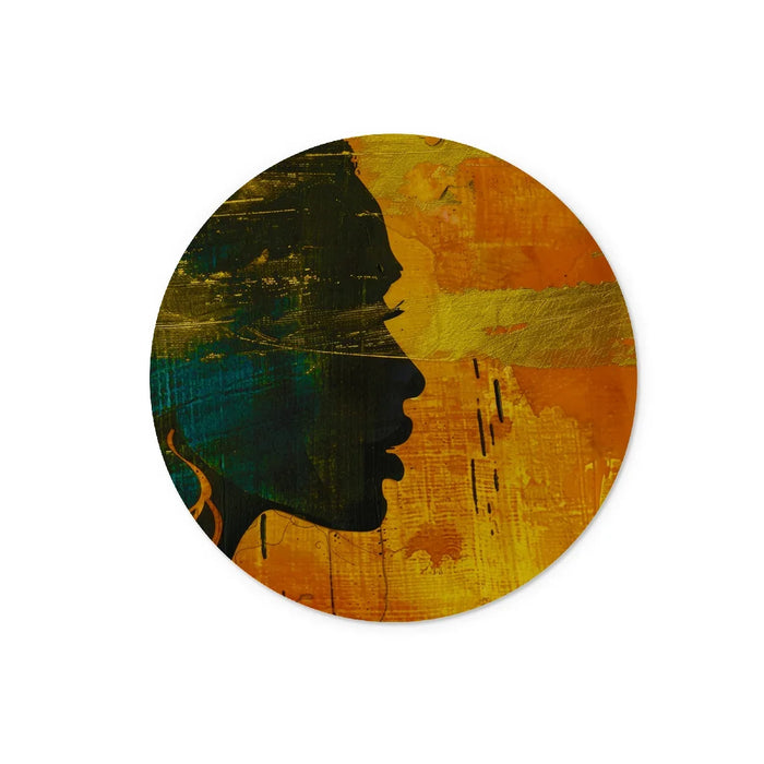 Golden Afrocentric Silhouette Glass Chopping Board