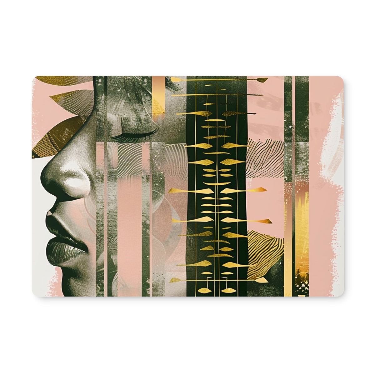 Echoes of Life: Afrocentric Meditation Peach and Gold Abstract Art Eclectic Placemat