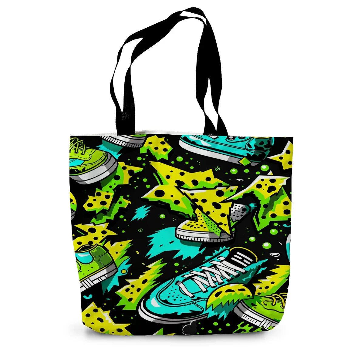 Electric Kicks Art: Urban Pop Art Explosion, Graffiti Canvas Tote Bag - D'Sare