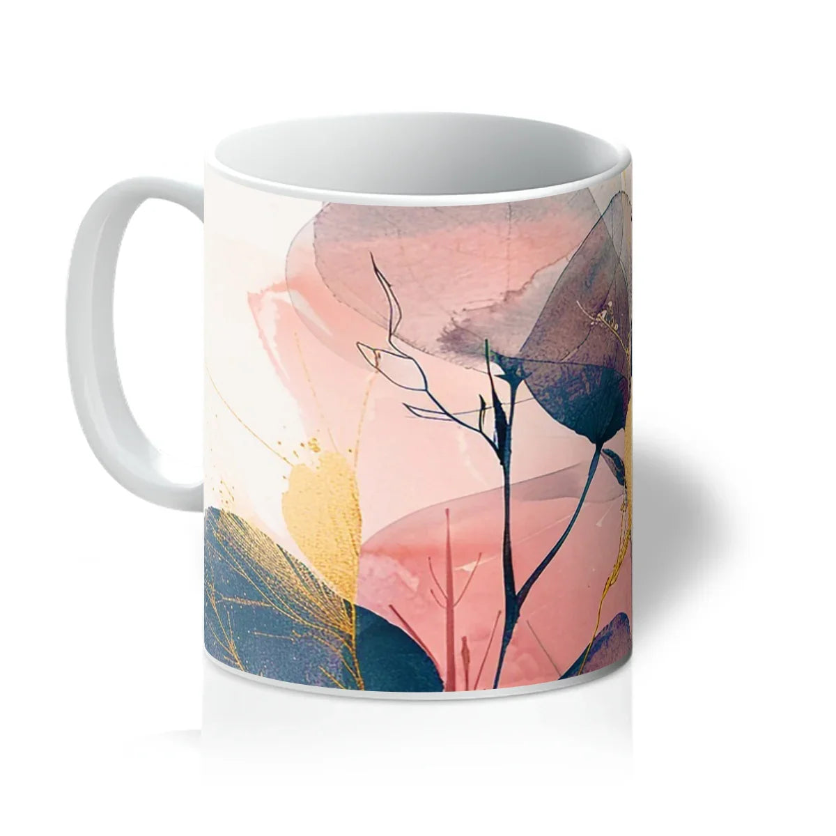 Peachy Blue Golden Flora Escape Mug - D'Sare