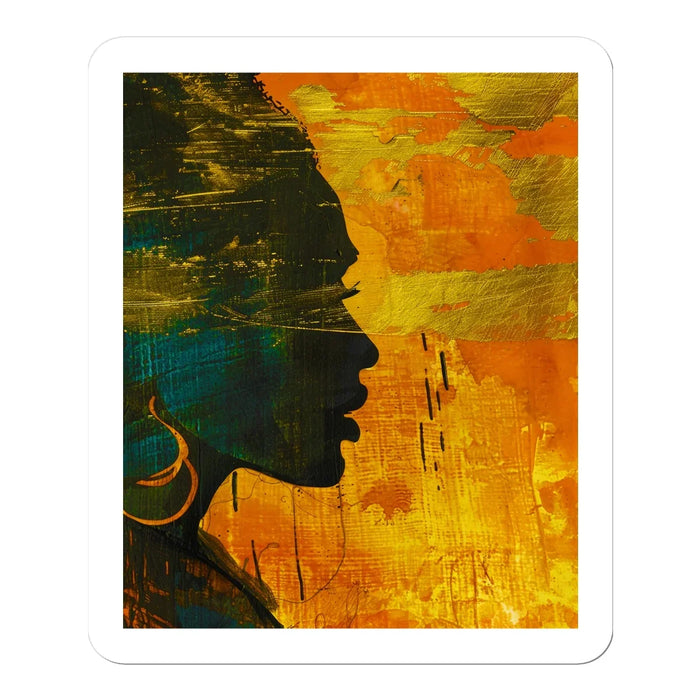 Golden Afrocentric Silhouette Sticker