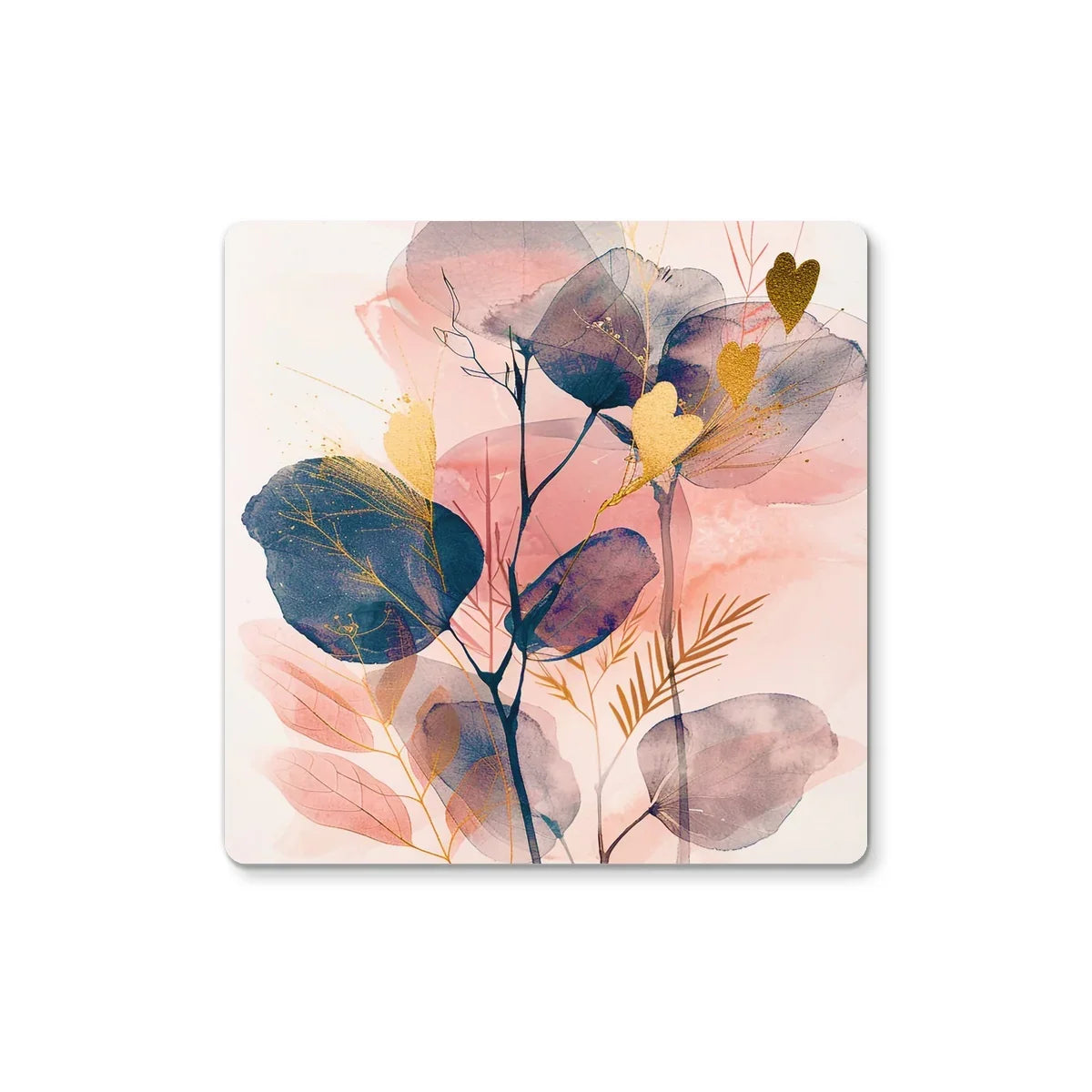 Peachy Blue Golden Flora Escape Coaster - D'Sare