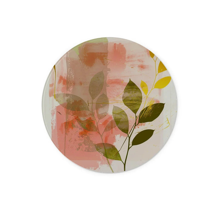 Peach Golden Leafy Escape 06 Glass Eclectic Art Chopping Board