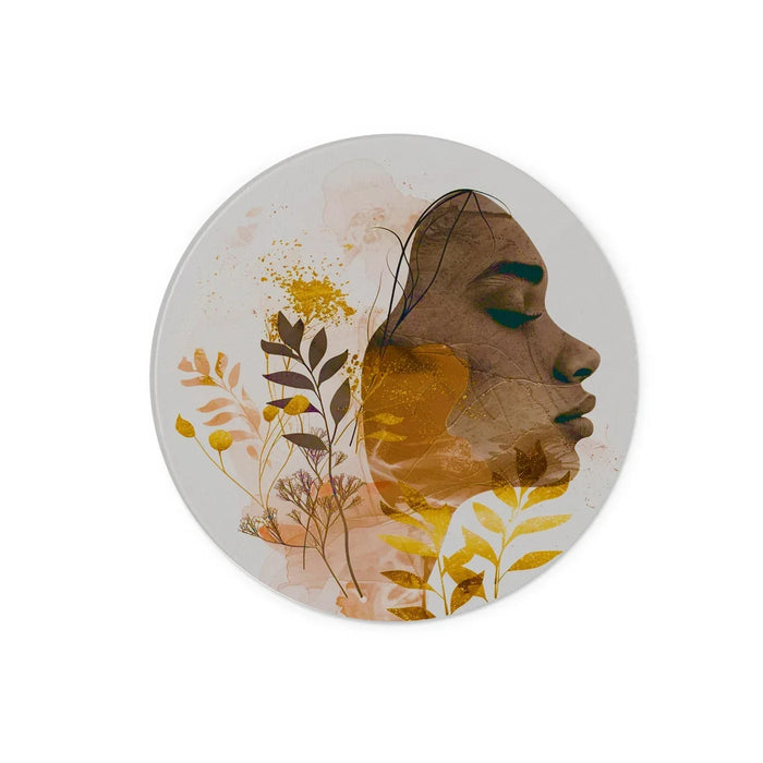 Golden Harmony Silhouette Glass Chopping Board