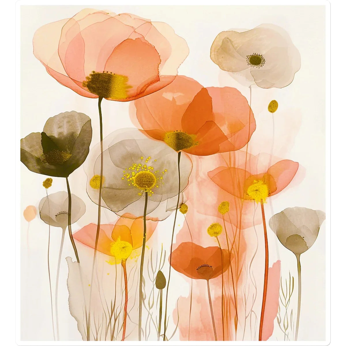 Poppy Echoes Golden Peach Escape Sticker - D'Sare