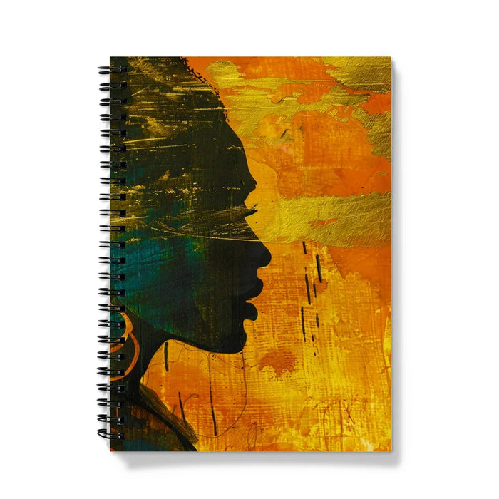 Golden Afrocentric Silhouette Notebook