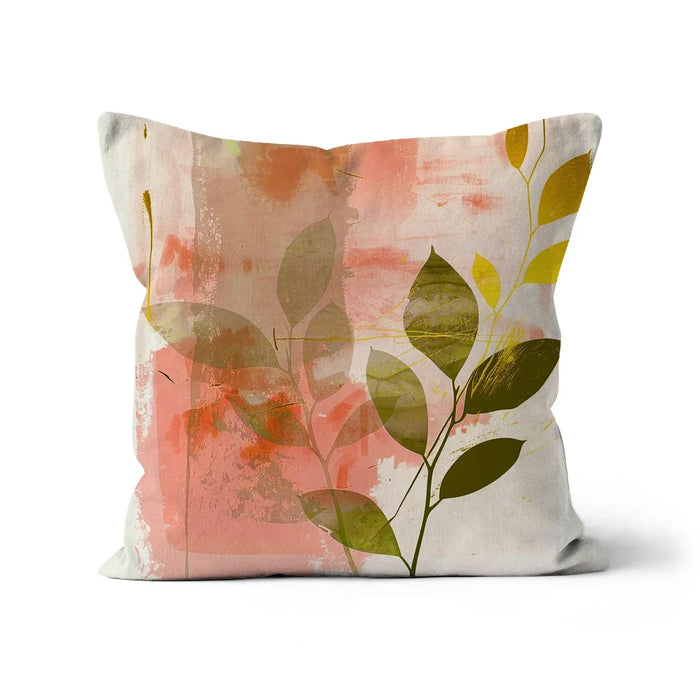 Peach Golden Leafy Escape 06 Cushion