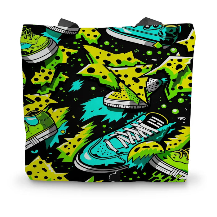 Electric Kicks Art: Urban Pop Art Explosion, Graffiti Canvas Tote Bag