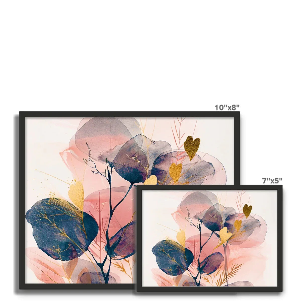 Peachy Blue Golden Flora Escape Framed Photo Tile - D'Sare