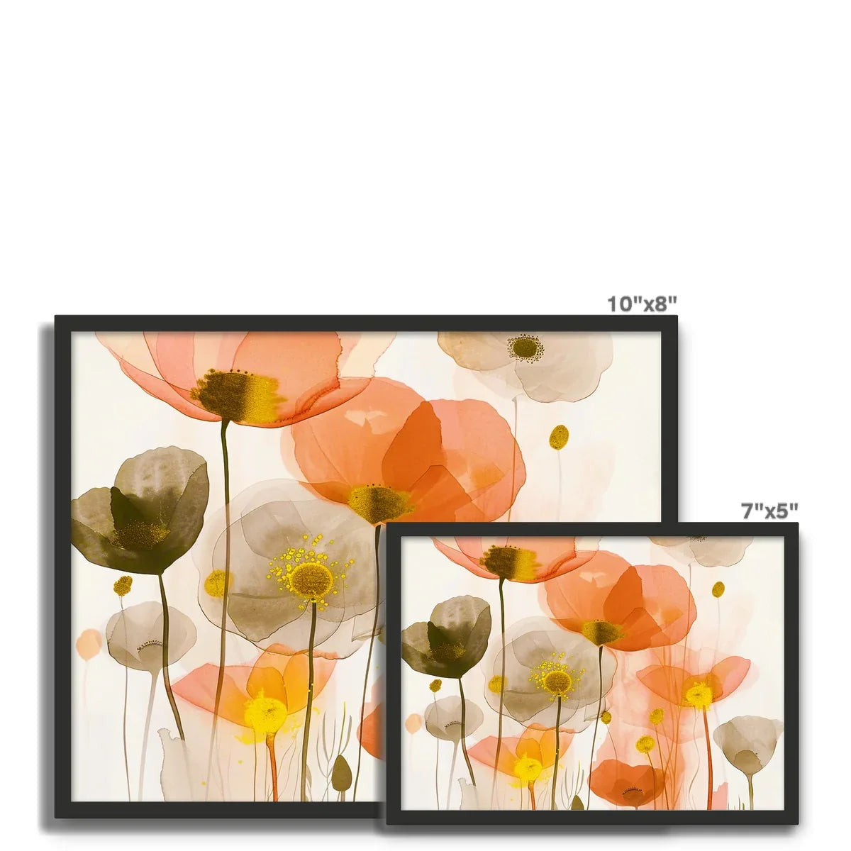 Poppy Echoes Golden Peach Escape Framed Photo Tile - D'Sare