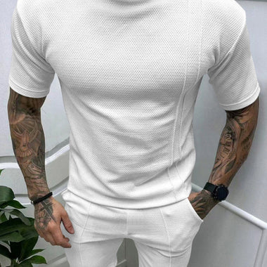 Casual Solid Color Short Sleeve Suit