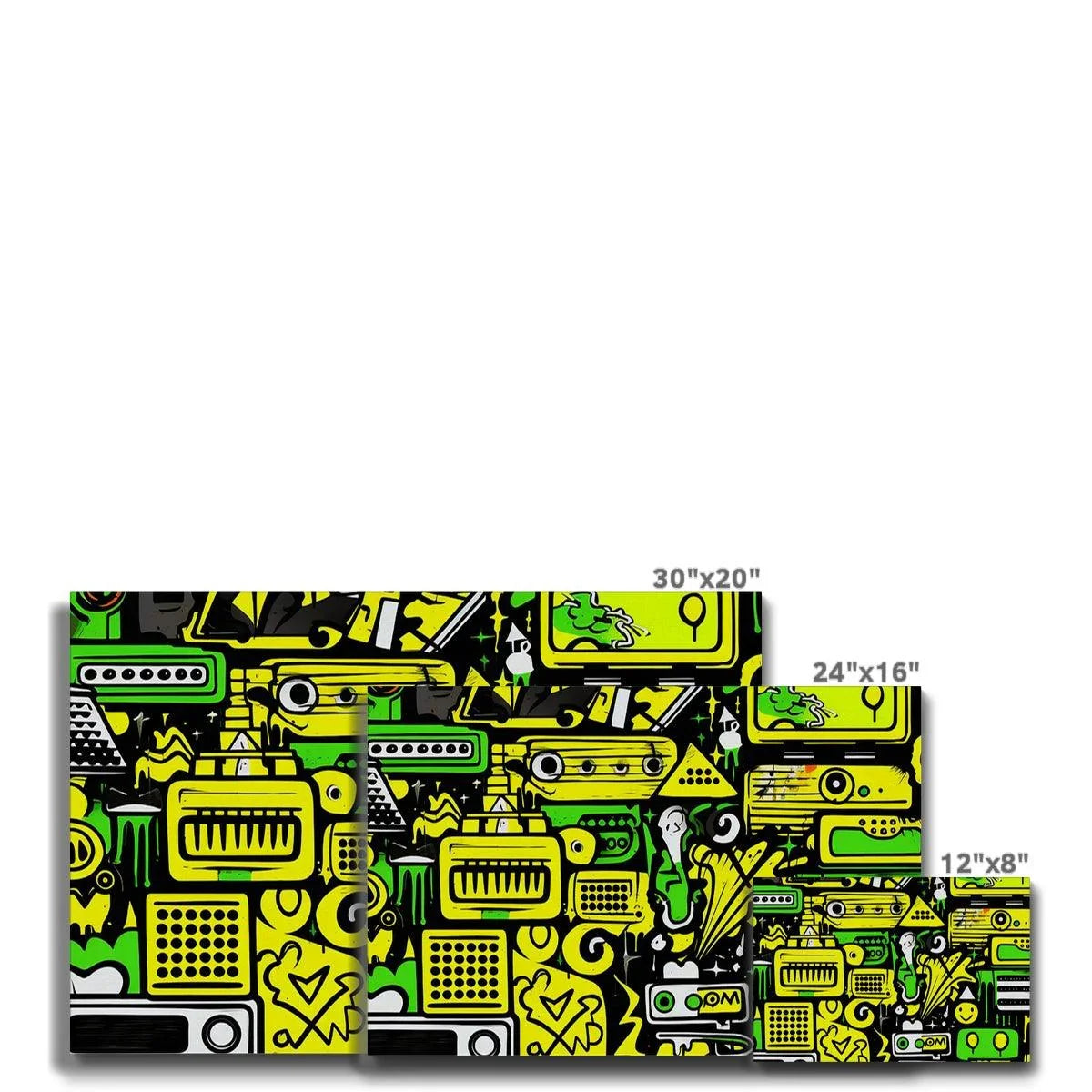 Graffiti Green and Yellow Abstract: A Dive into Vibrant Urban Art Eco Canvas - D'Sare