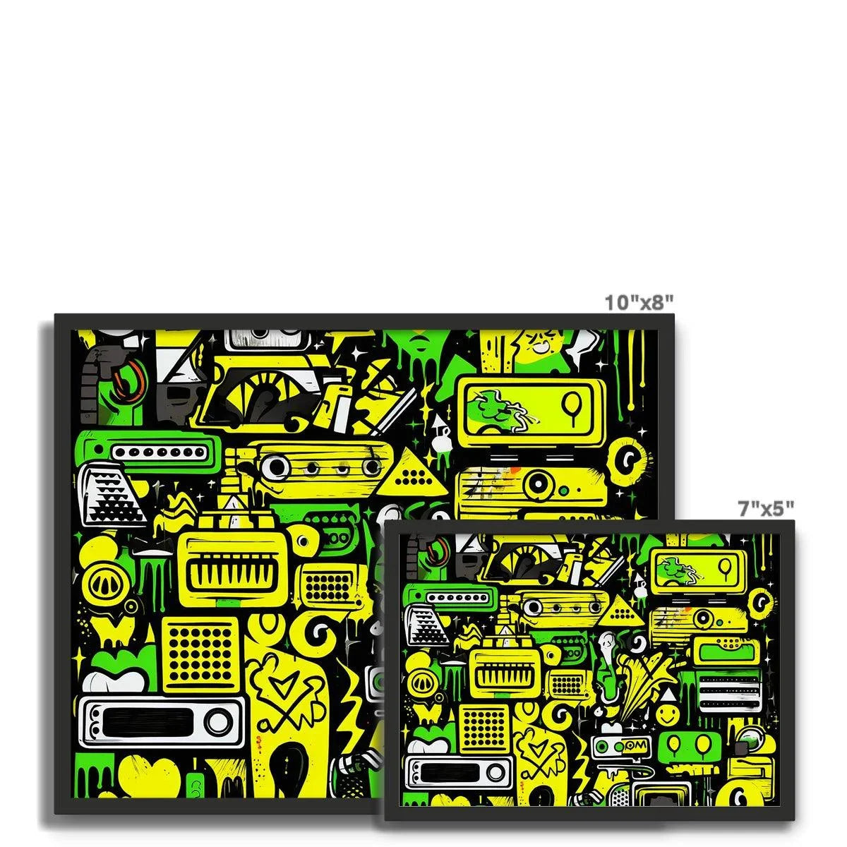 Graffiti Green and Yellow Abstract: A Dive into Vibrant Urban Art Framed Photo Tile - D'Sare