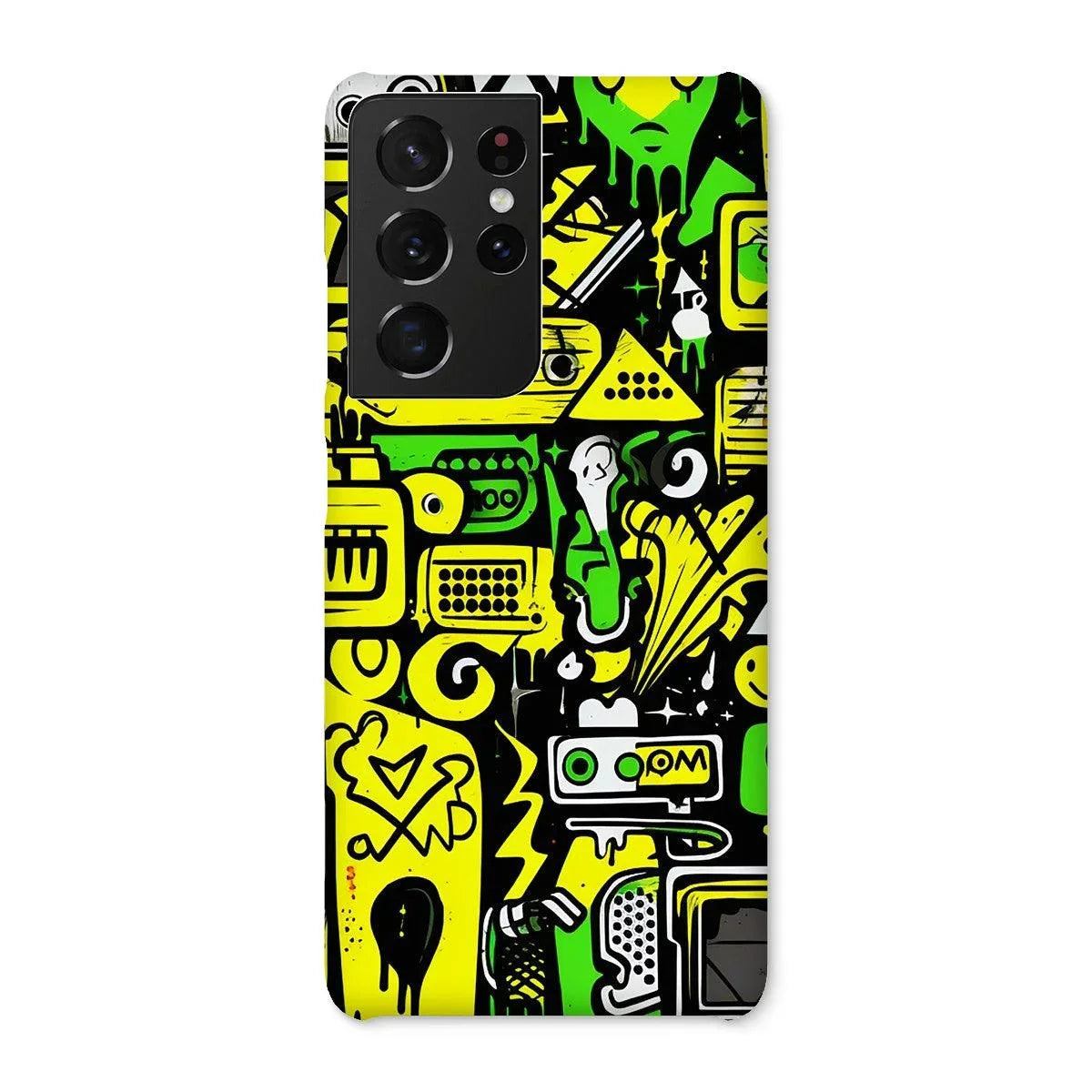 Graffiti Green and Yellow Abstract: A Dive into Vibrant Urban Art Snap Phone Case - D'Sare