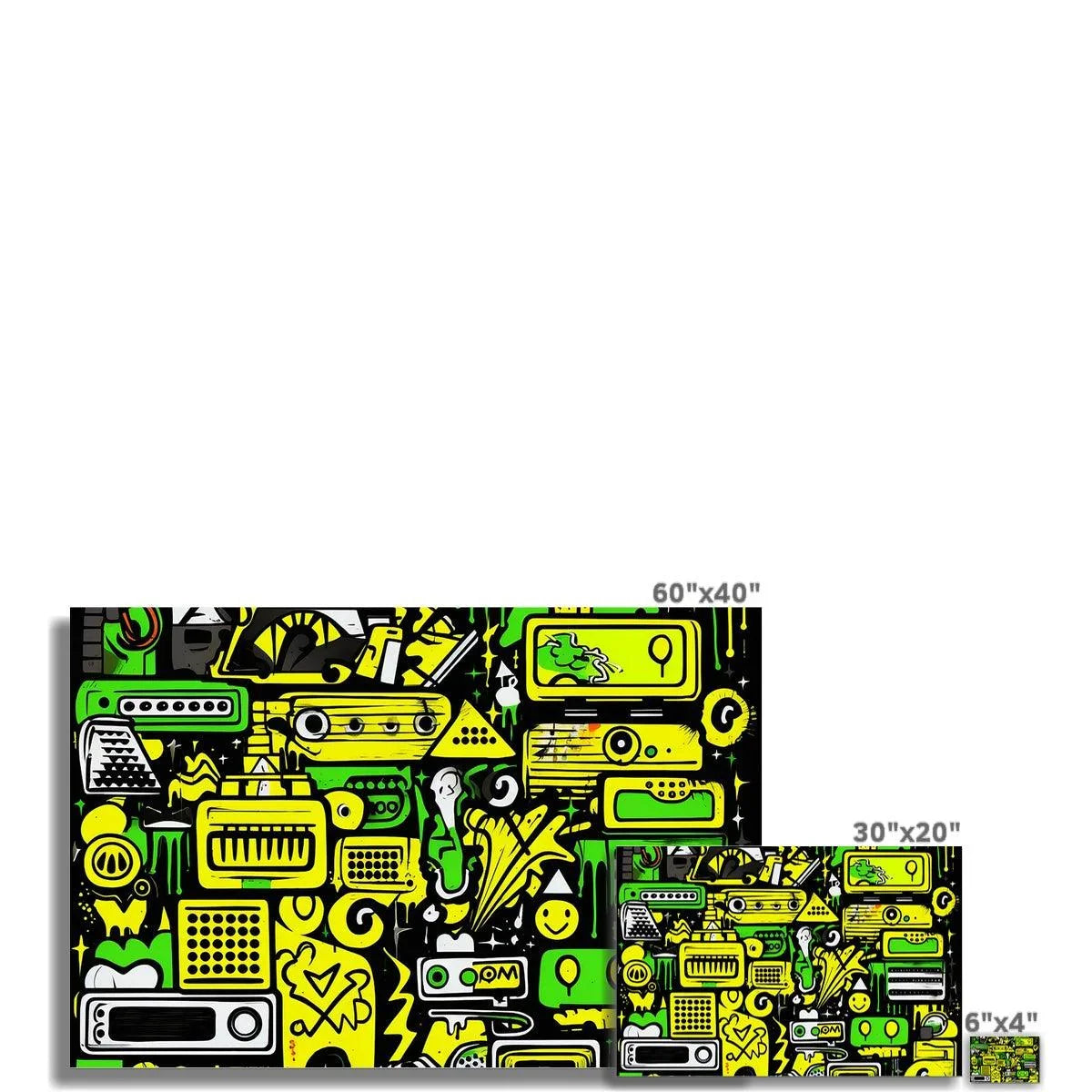 Graffiti Green and Yellow Abstract: A Dive into Vibrant Urban Art Hahnemühle Photo Rag Print - D'Sare