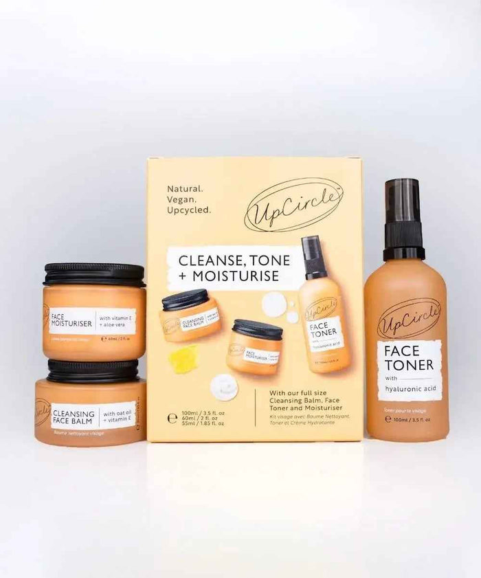 Upcircle Beauuty Eco Friendly Vegan Gift - Cleanse, Tone + Moisturise Set