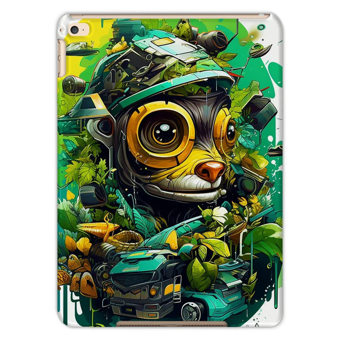 Nature's Resilience: Surreal Auto-Forest Artwork - Whimsical Raccoon and Greenery Infused Car Tablet Cases