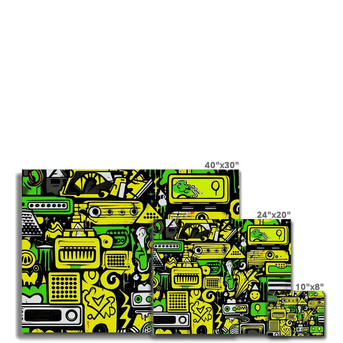 Graffiti Green and Yellow Abstract: A Dive into Vibrant Urban Art Canvas - D'Sare