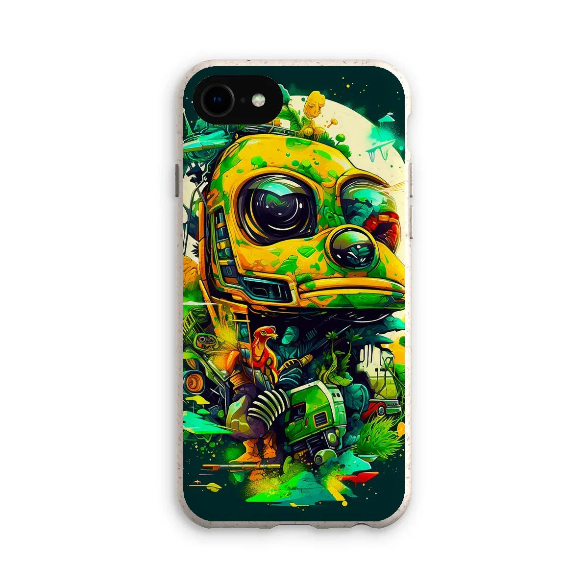 Mechanical Muse: Vibrant Graffiti Odyssey in Surreal Auto Wonderland Eco Phone Case - D'Sare