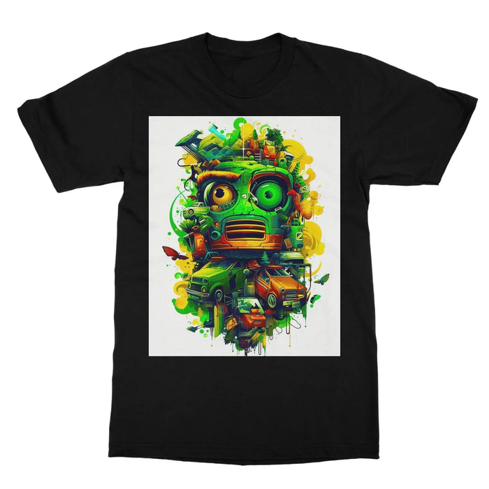 Graffiti Odyssey Surreal Urban Jungle Car Junk Yard Softstyle T-Shirt