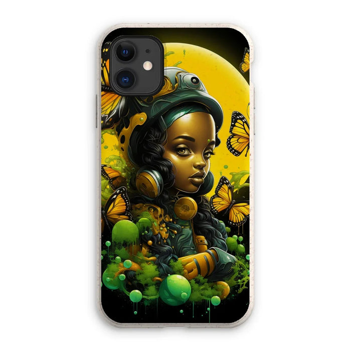 Afrofuturistic Girl with Butterflies Eco Phone Case