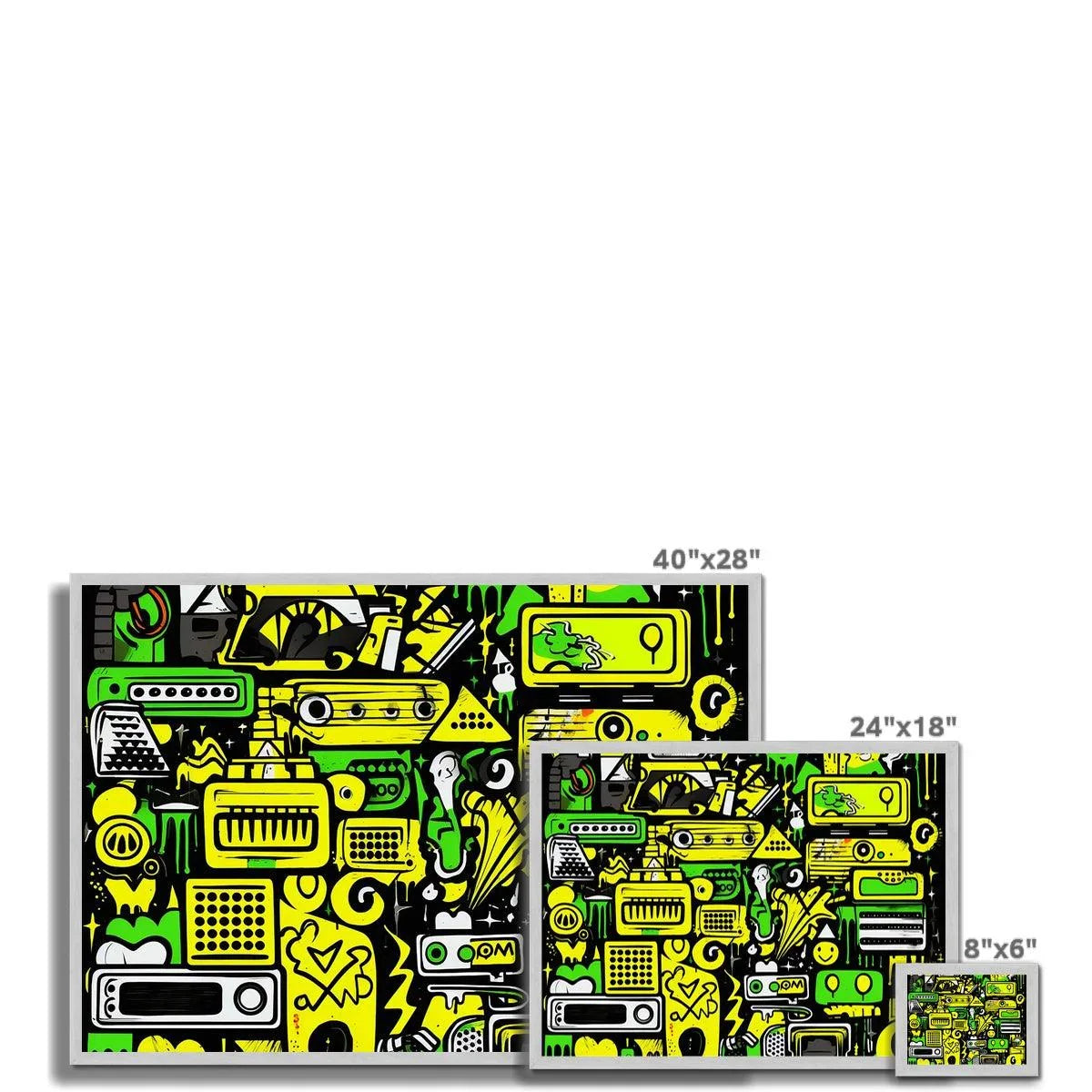 Graffiti Green and Yellow Abstract: A Dive into Vibrant Urban Art Antique Framed Print - D'Sare