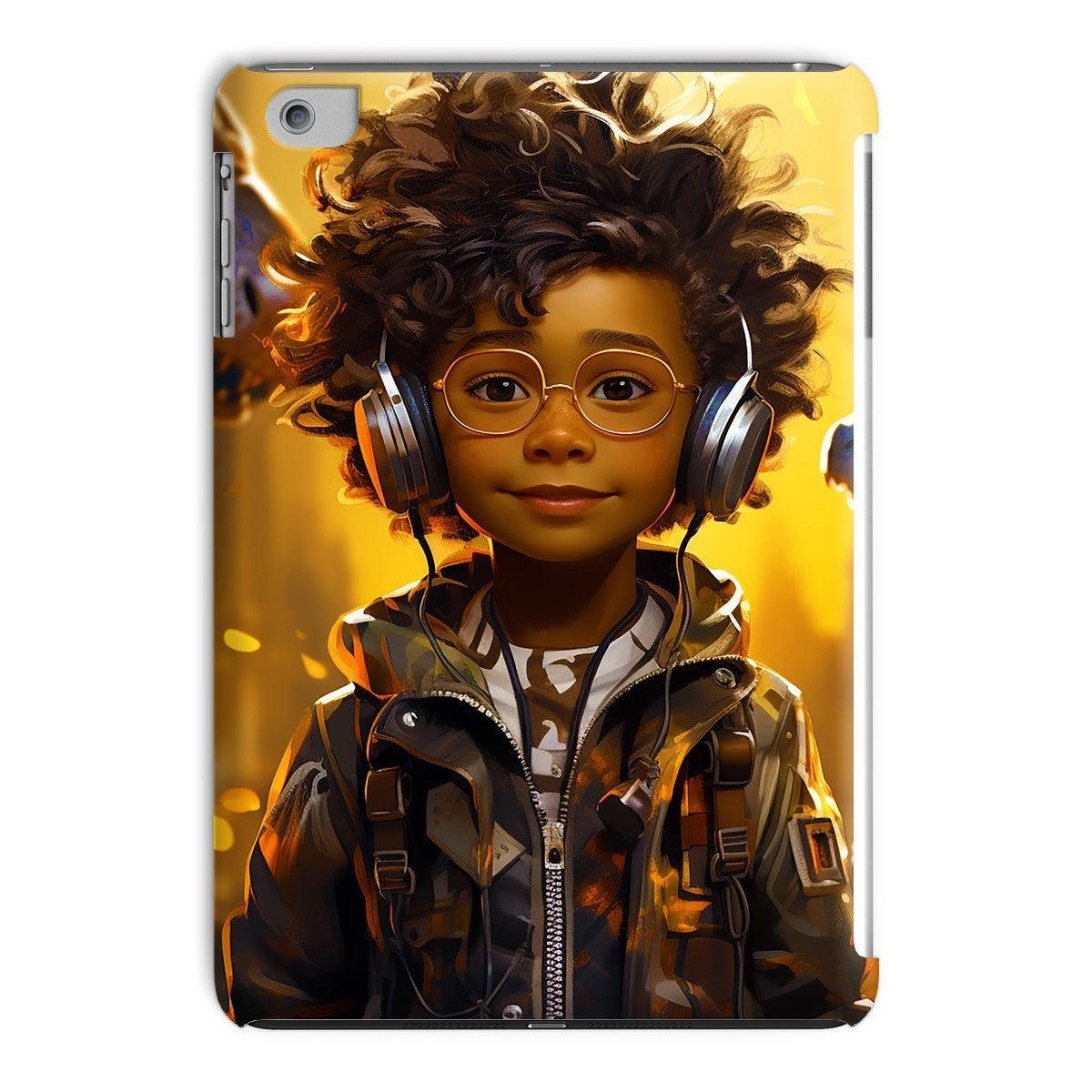 Little Boy Dino Dream Earphone: MelanatedMe Adventures by D'Sare Tablet Cases - D'Sare
