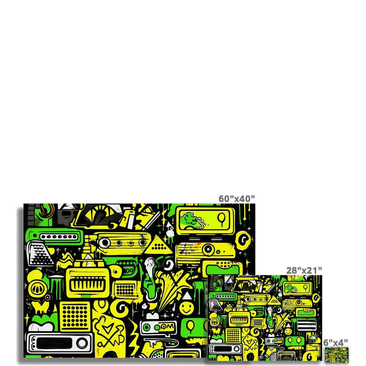 Graffiti Green and Yellow Abstract: A Dive into Vibrant Urban Art Wall Art Poster - D'Sare