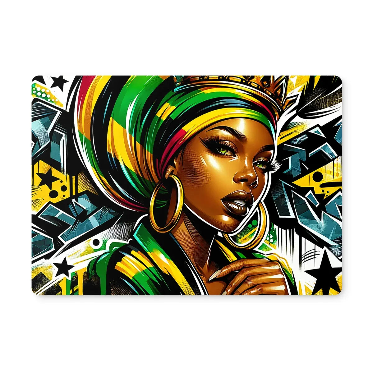 Gift For Her Rasta Queen Street Black Women Gift Placemat - D'Sare
