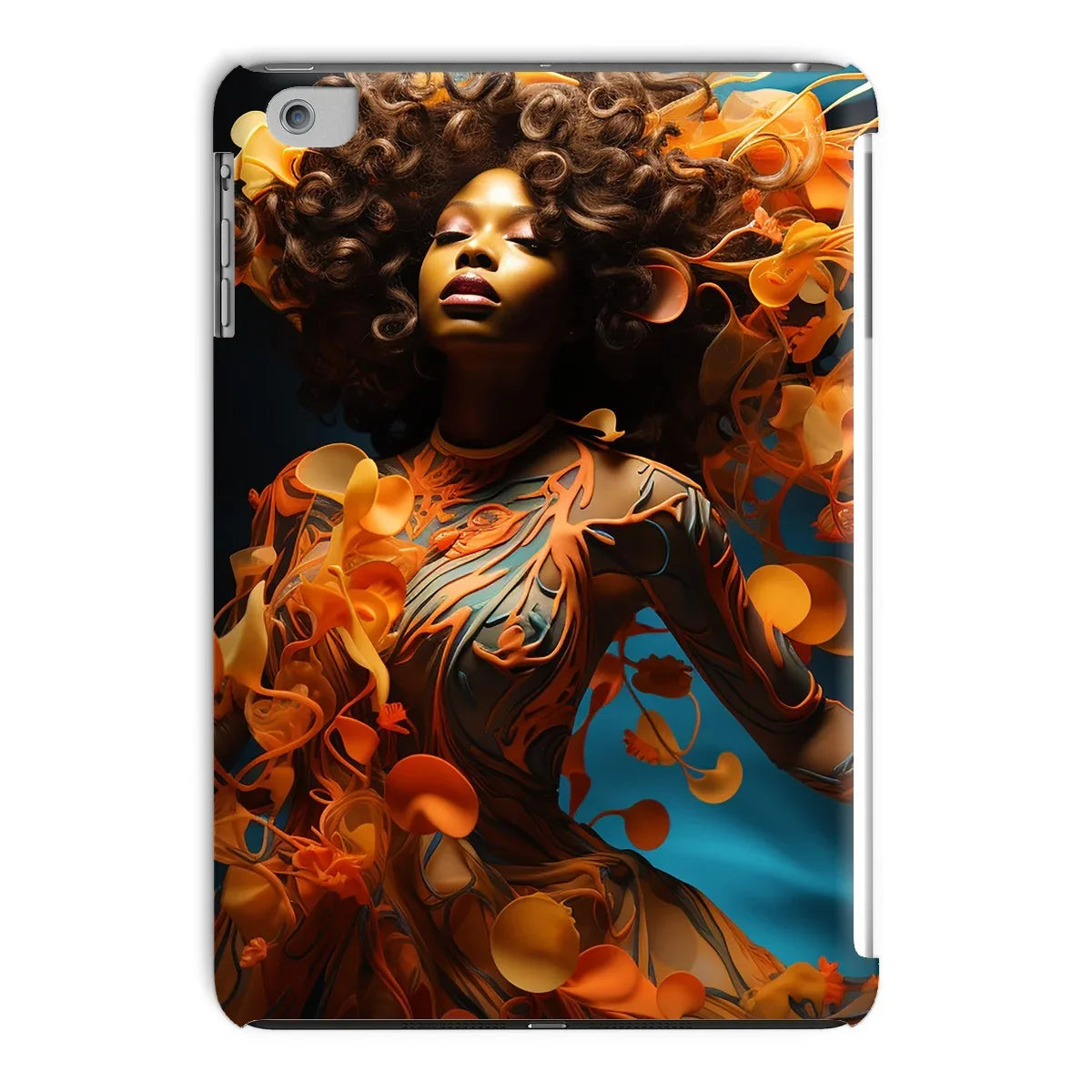 Orange Flower Goddess Blue Tablet Cases - D'Sare