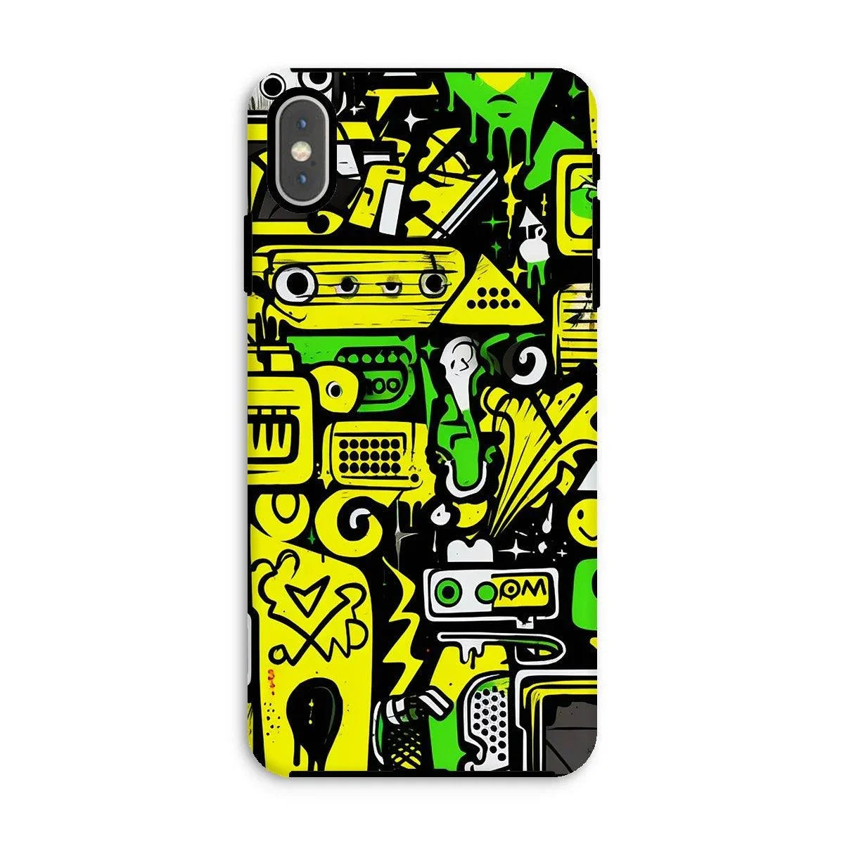 Graffiti Green and Yellow Abstract: A Dive into Vibrant Urban Art Tough Phone Case - D'Sare