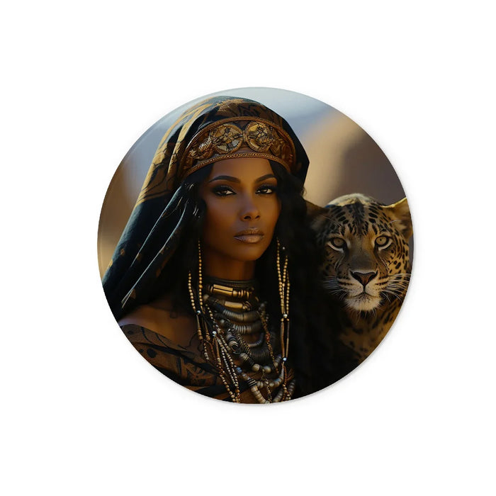 Blue Empress and The Majestic Leopard Glass Chopping Board