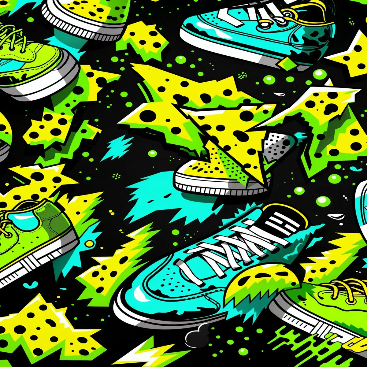 Electric Kicks Art: Urban Pop Art Sneaker Explosion, Graffiti