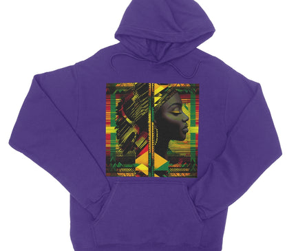 Abstract Red and Green Black Queen Fusion College Hoodie
