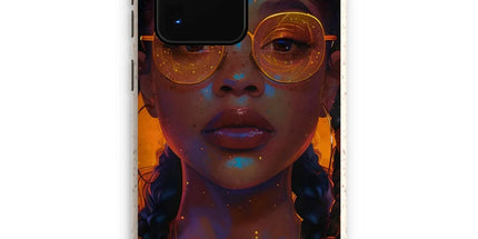 Solar Flare Radiant Soul Beautiful Black Girl Eco Phone Case by Prodigi