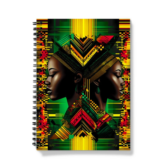 African Print Red Green Yellow Twin Energy  Notebook - D'Sare