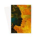 Golden Afrocentric Silhouette Greeting Card - D'Sare