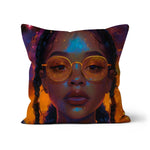 Solar Flare Radiant Soul  Beautiful Black Girl  Cushion