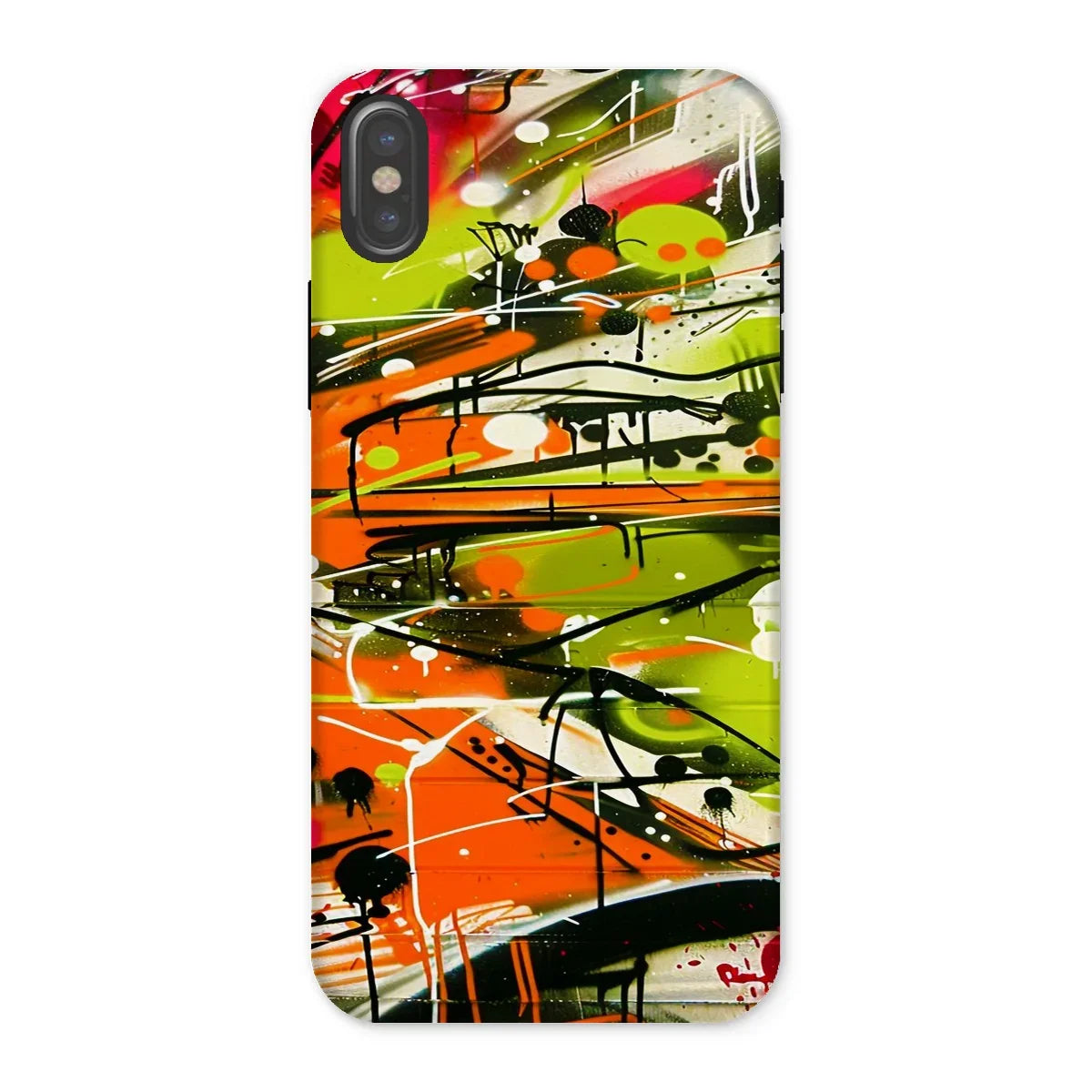 Neon Splatter Symphony: Urban Graffiti Art Tough Phone Case - D'Sare