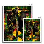 Abstract Red and Green Black Queen Fusion Framed Photo Tile