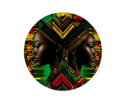 African Print Red Green Yellow Twin Energy  Glass Chopping Board - D'Sare