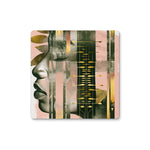 Echoes of Life: Afrocentric Meditation Peach and Gold Abstract Art Eclectic  Coaster