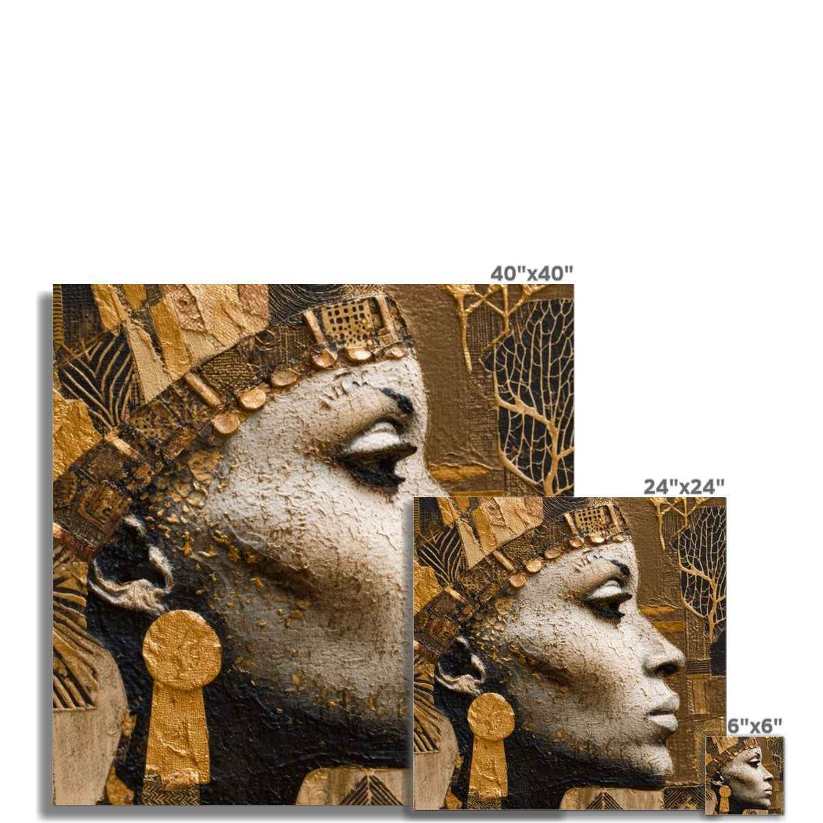 Afrocentric Golden Empress Giclee Print on Hahnemuhle German Etching Paper