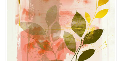 Peach Golden Leafy Escape 06 Eclectic Art Sticker by Prodigi