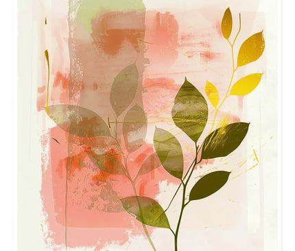 Peach Golden Leafy Escape 06 Eclectic Art Sticker - D'Sare