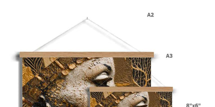 Afrocentric Golden Empress Fine Art Print with Hanger by Prodigi