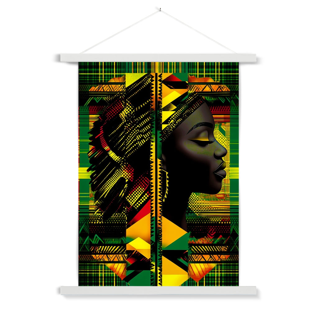 Abstract Red and Green Black Queen Fusion Fine Art Print with Hanger